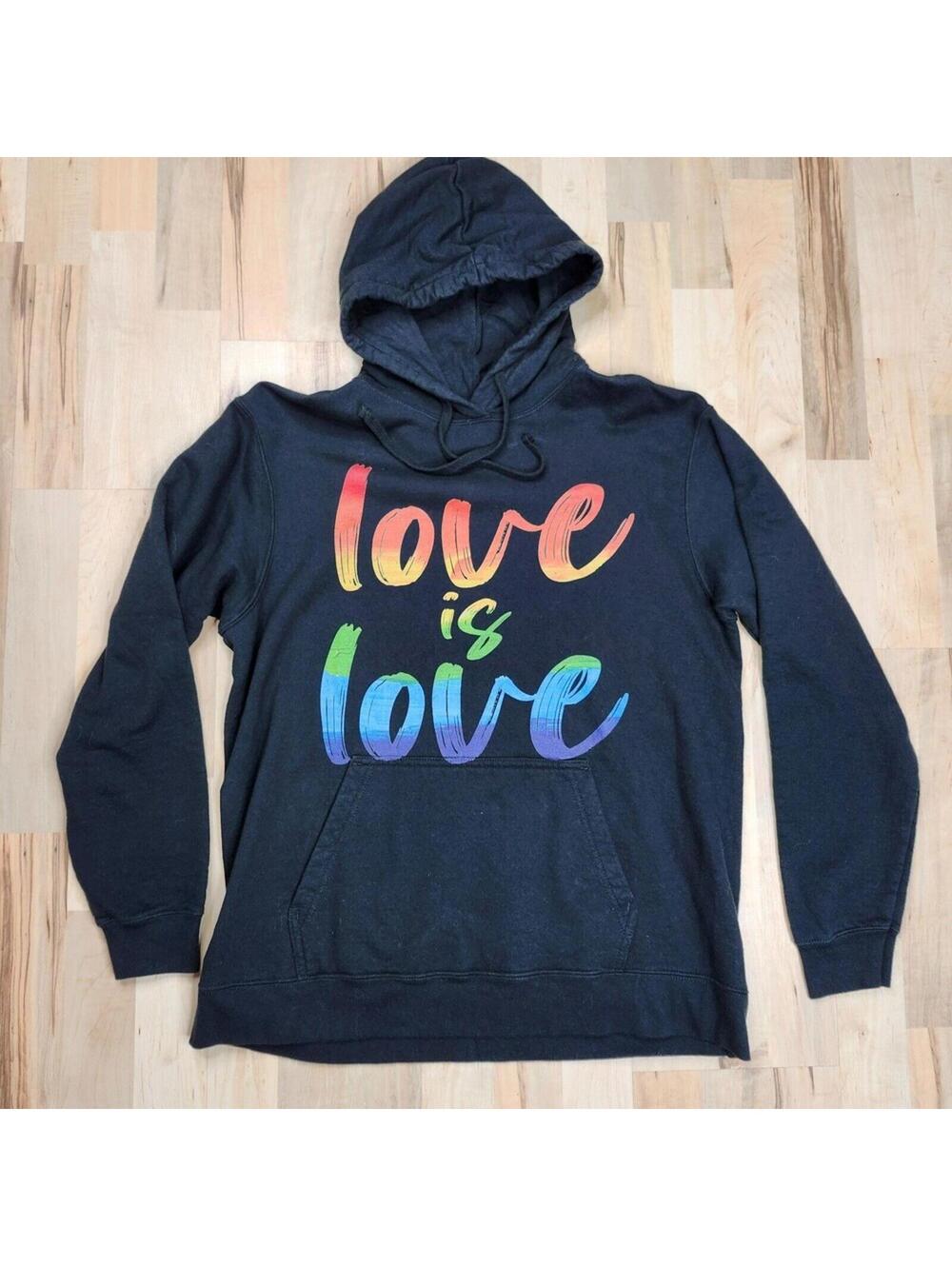 Port & Co. | Unisex Black Love is Love Hoodie | Large